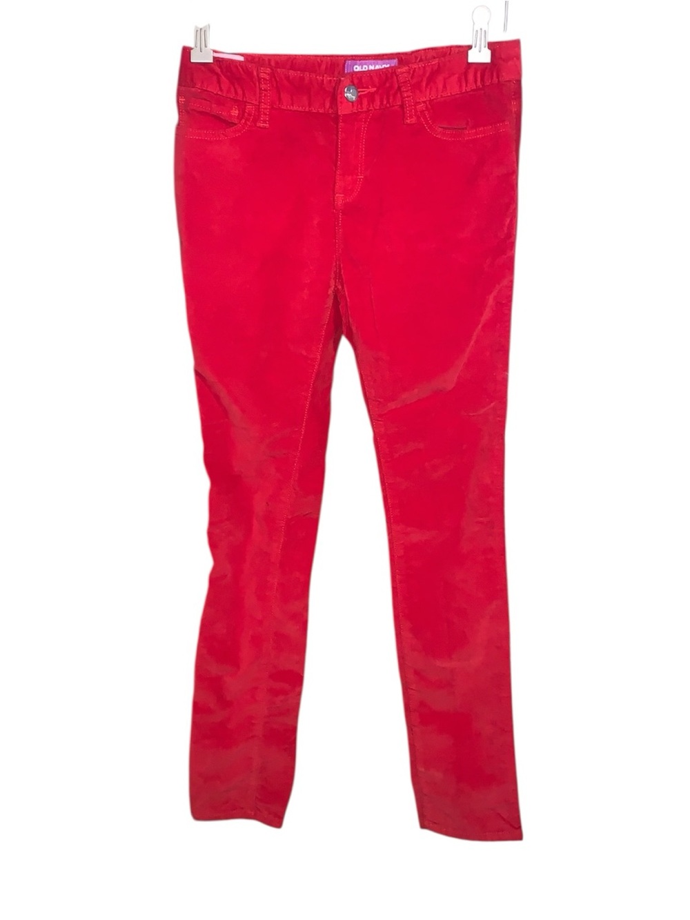 Old Navy Red Velour Skinny Pants Girls 14